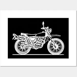 XL250 Motorcycle White Sketch Art Posters and Art